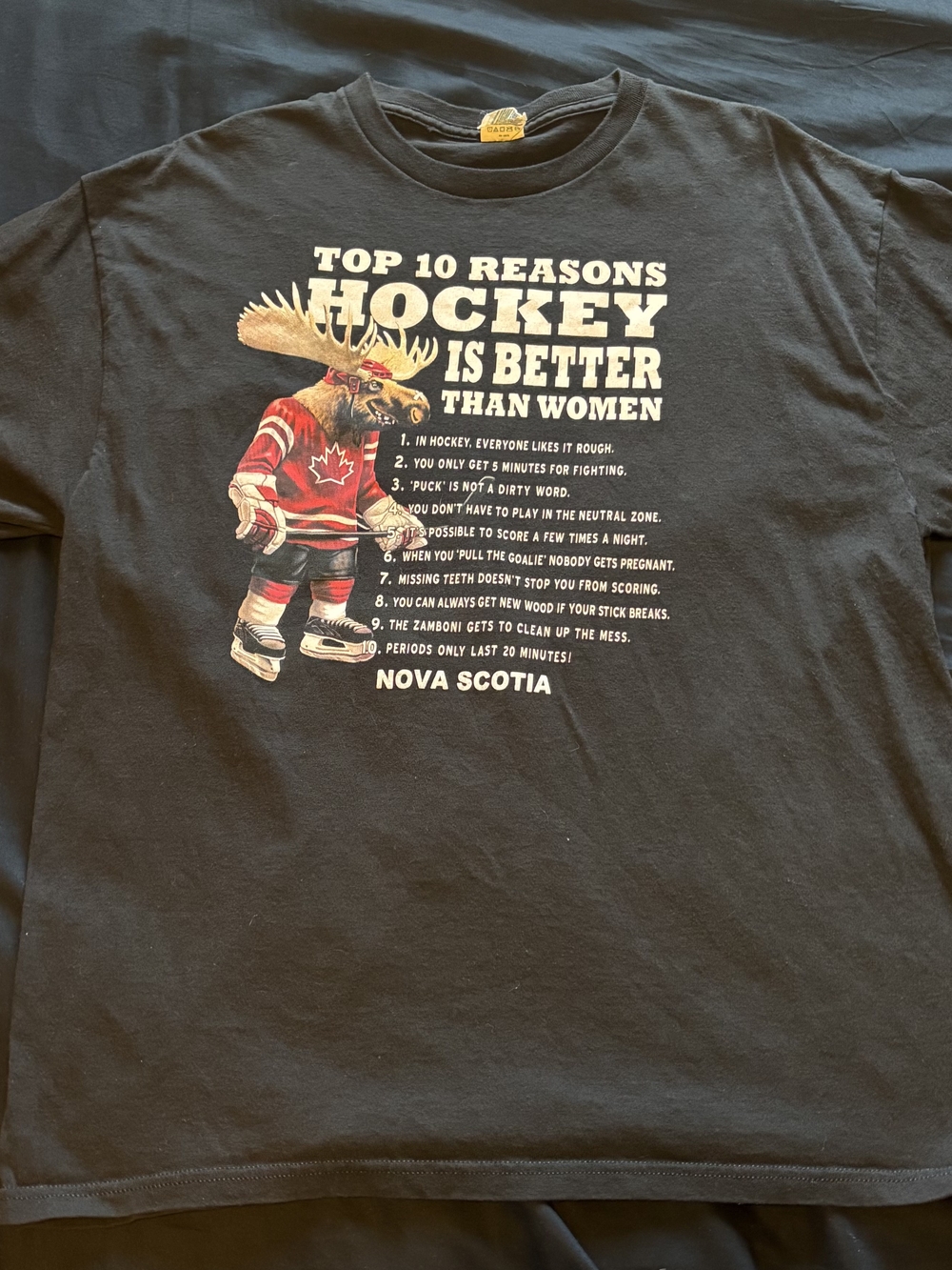 Nova Scotia Hockey Graphic Tee - Black Moose Mascot